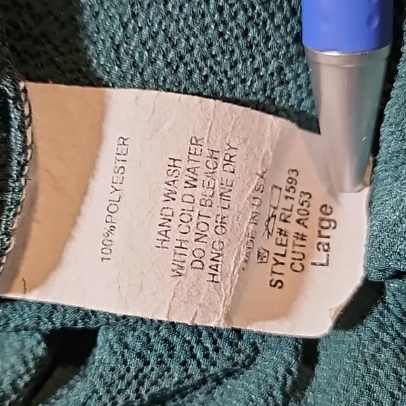 Impressions Hunter Green 100% Polyester Pull Over Yoke Top Size L - Picture 6 of 6